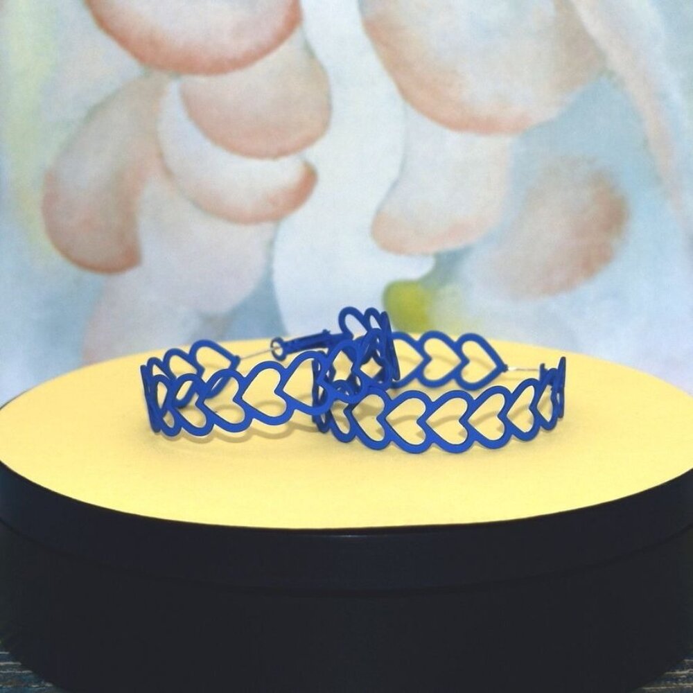 Lillianna Colorful Hearts Large Hoop Earrings Blue Gift Packaged